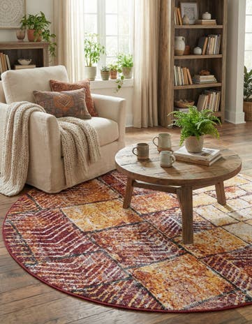 Rust Red Valencia Round Rug