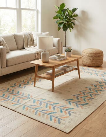 5' 1 x 6' 5 Hand Woven Kilim Modern Wool Rug