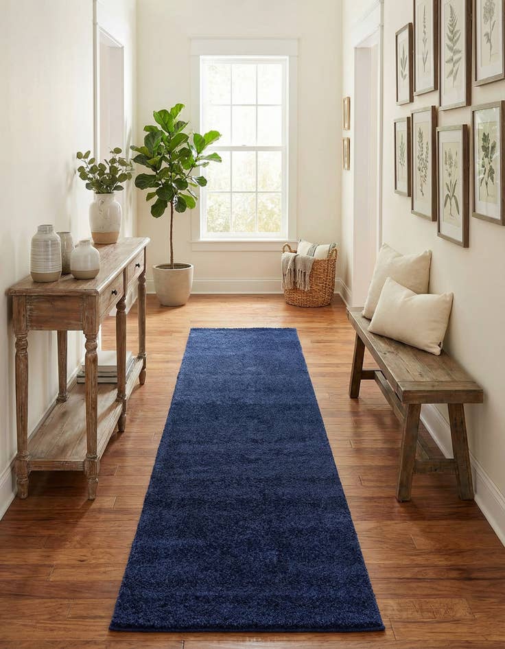 Detail image of 2' 7 x 10' Solid Frieze Runner Rug