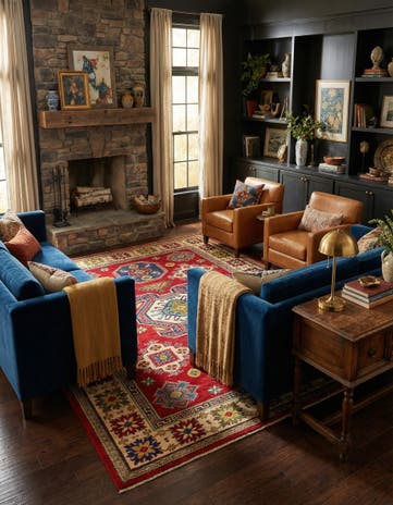 6' 7 x 9' 8 Hand Knotted Kazak Rug