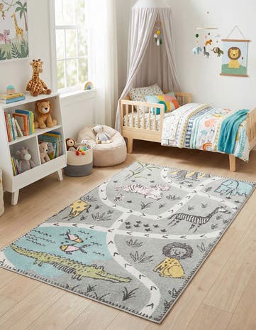 3' 3 x 5' 3 Animals Whimsy Kids Rug
