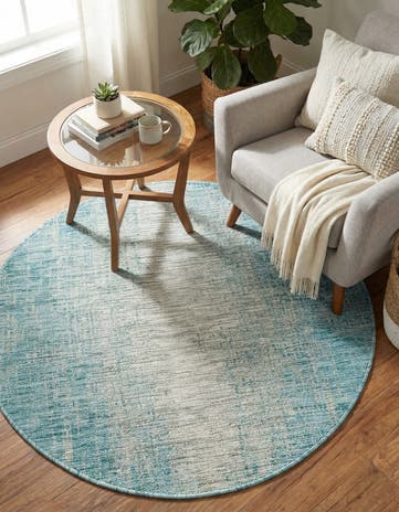 4' x 4' Easy-Clean Modern Indoor / Outdoor Round Rug