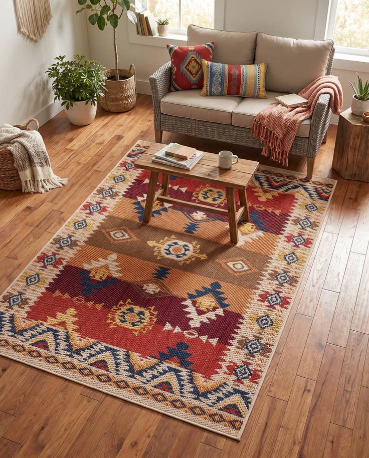 Detail image of 4' x 6' Easy-Clean Baja Indoor / Outdoor Rug
