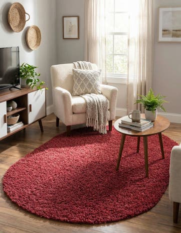 Poppy Zermatt Shag Oval Rug