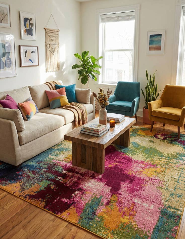 Detail image of 7' 10 x 7' 10  Washable Casablanca Square Rug