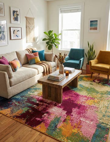 Washable Hyacinth Square Rug