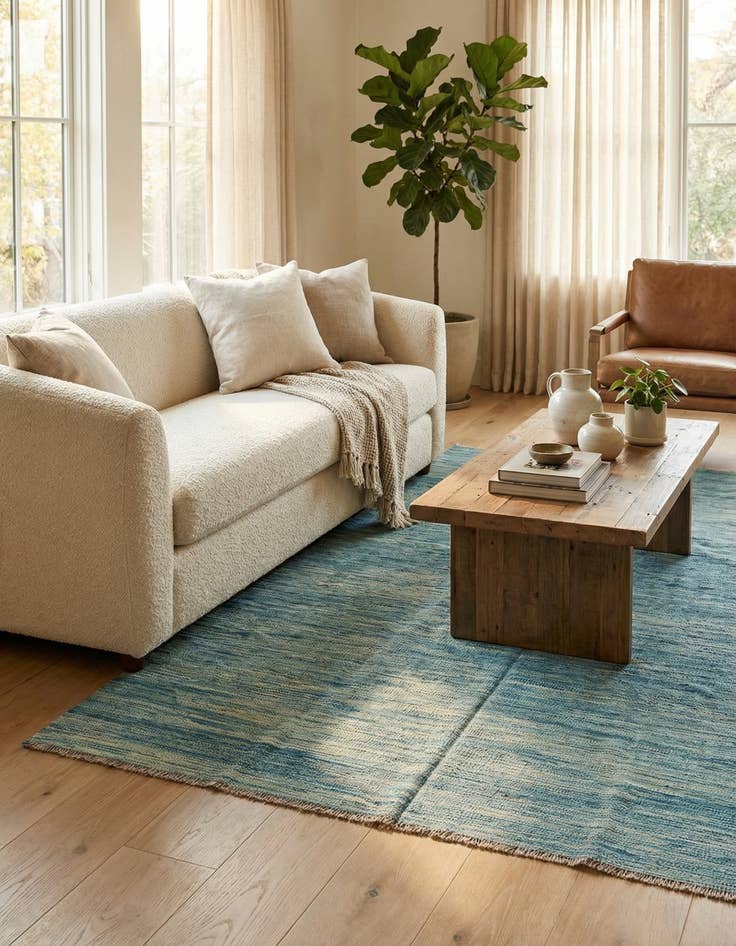 Detail image of  5' x 6' 6  Hand Woven Kilim Modern Wool Rug