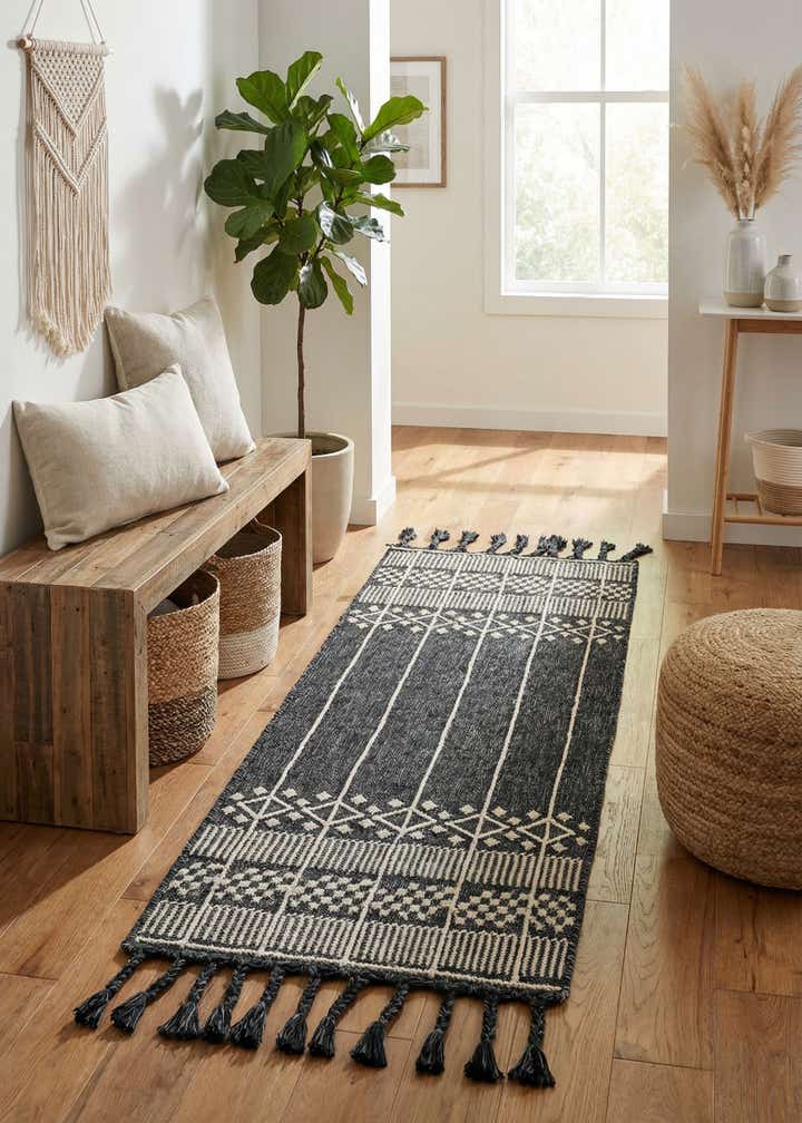 2' 2 x 5' 1 Easy-Clean Eco Bohemian Indoor / Outdoor Runner Rug