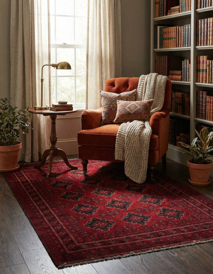 Detail image of 6' 6 x 9' 10  Hand Knotted Khal Mohammadi Wool Rug