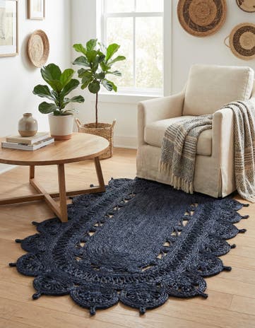 3' 1 x 5' 1 Handmade Braided Jute Oval Rug