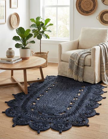 3' 1 x 5' 1 Handmade Braided Jute Oval Rug