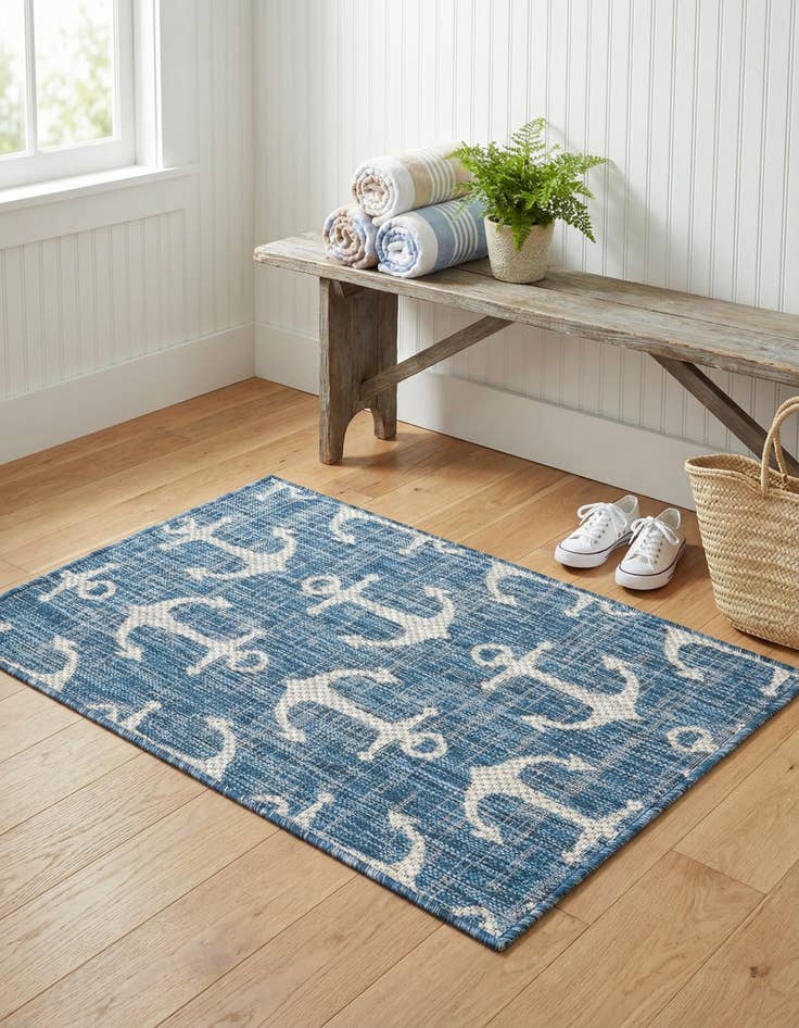 Detail image of 2' x 3'  Washable Coastal Indoor / Outdoor Rug