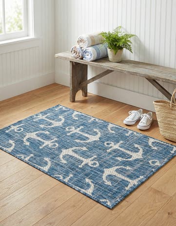 2' x 3' Easy-Clean Coastal Indoor / Outdoor Rug