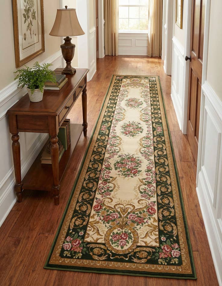 Detail image of 2' 7 x 12'  Washable Traditional Indoor / Outdoor Runner Rug