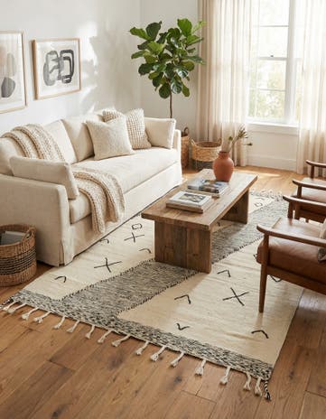 6' 3 x 10' Hand Knotted Moroccan Wool Rug