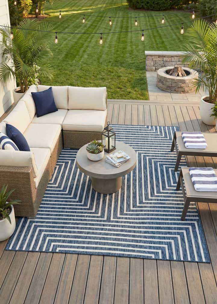 7' 10 x 10' Easy-Clean Modern Indoor / Outdoor Rug