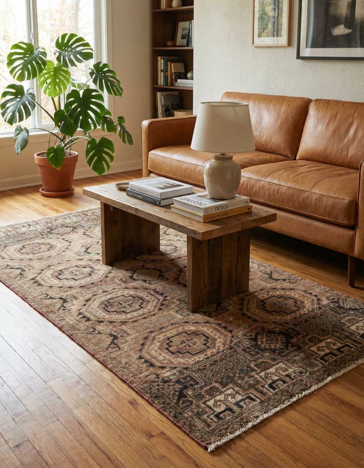 Detail image of  2' 6 x 5' 4  Hand Knotted Ultra Vintage Persian Wool Runner Rug