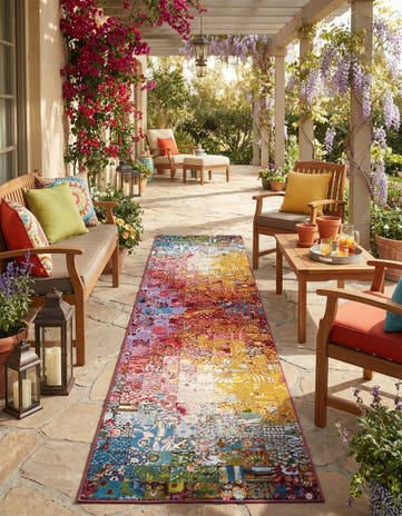 Easy-Clean Modern Indoor / Outdoor Runner Rug