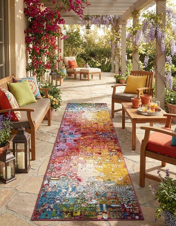 Easy-Clean Modern Indoor / Outdoor Runner Rug