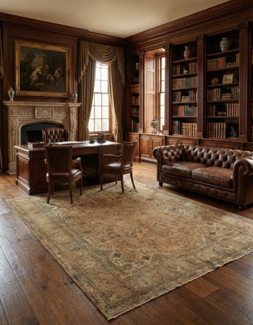 7' 1 x 10' 5 Hand Knotted Kashmar Persian Wool Rug
