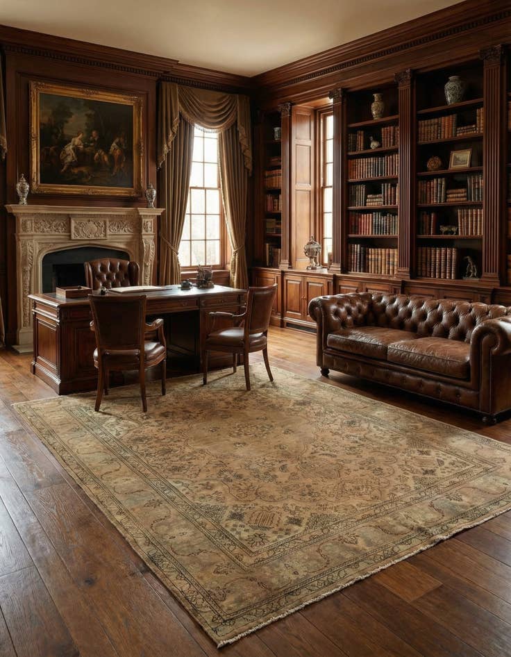 Detail image of 7' 1 x 10' 5  Hand Knotted Kashmar Persian Wool Rug