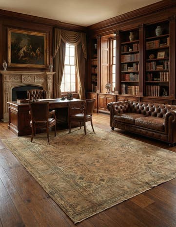 7' 1 x 10' 5 Hand Knotted Kashmar Persian Wool Rug