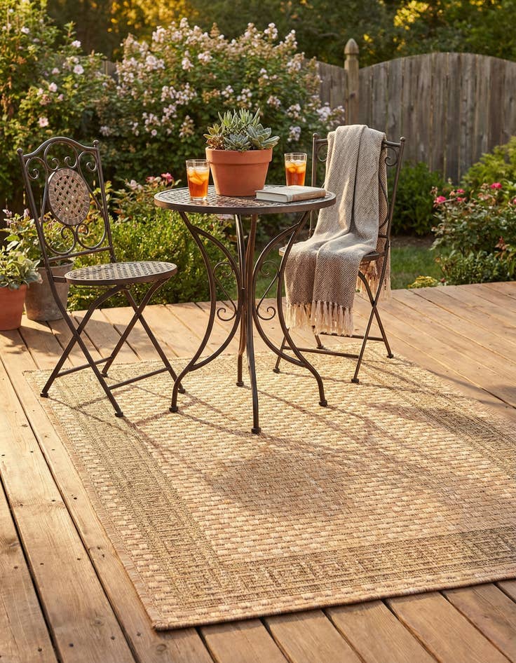 Detail image of  2' 2 x 3'  Washable Border Indoor / Outdoor Rug