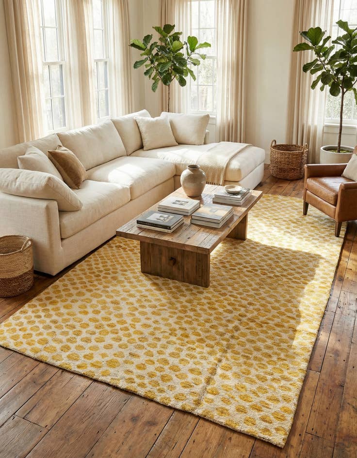 Detail image of 6' 1 x 9' 3  Hand Knotted Moroccan Wool Rug