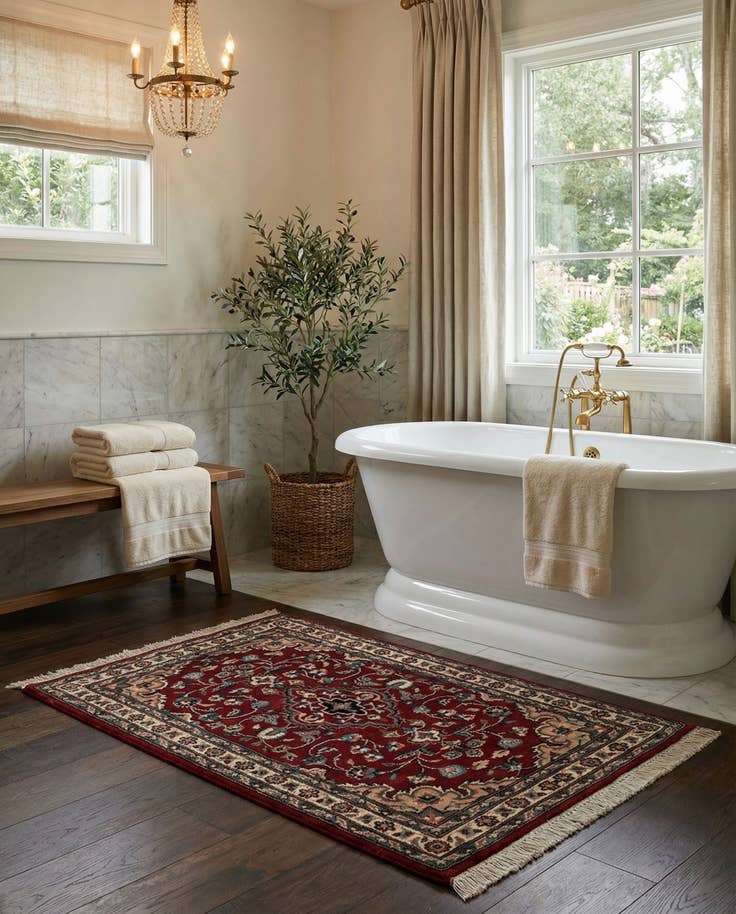 Detail image of 2' 7 x 4' 2 Hand Knotted Lahour Wool Rug
