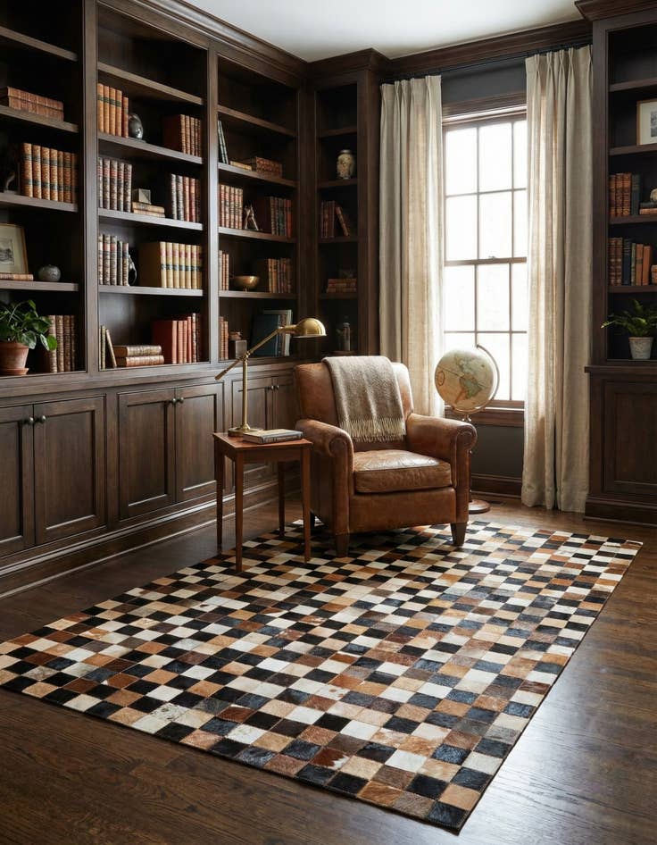 Detail image of 5' x 8' Cowhide Leather Rug