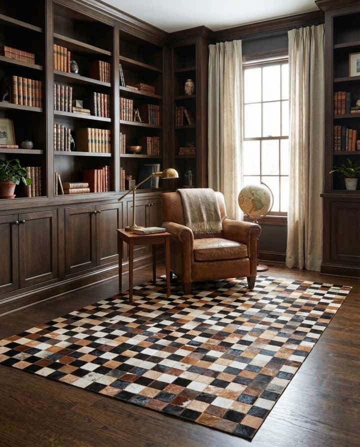 5' x 8' Cowhide Leather Rug