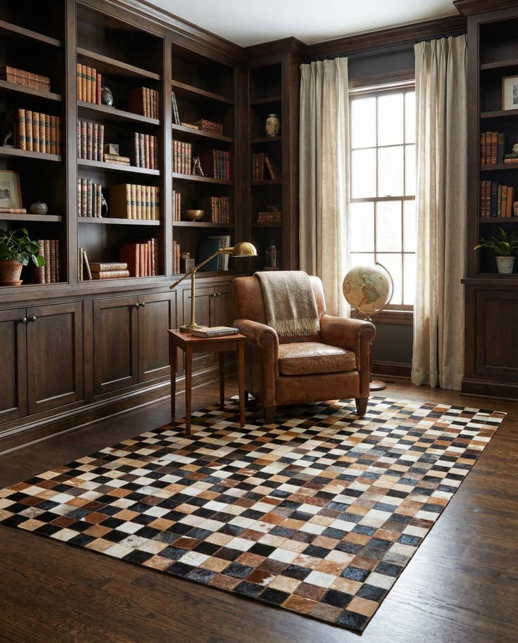 Detail image of 5' x 8' Cowhide Leather Rug