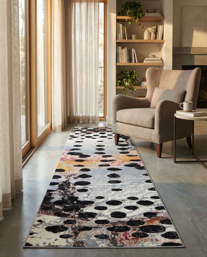 2' 7 x 12' Easy-Clean Modern Indoor / Outdoor Runner Rug