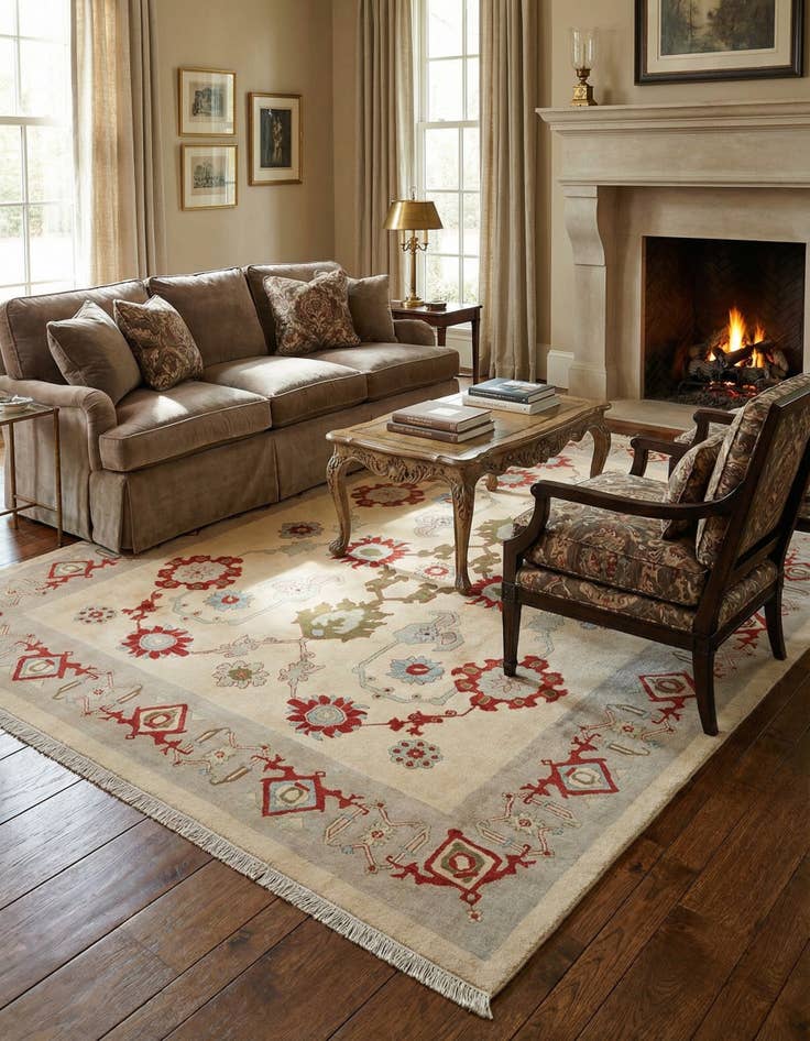 Detail image of  8' 2 x 10' 1  Hand Knotted Indo Tabriz Wool Rug