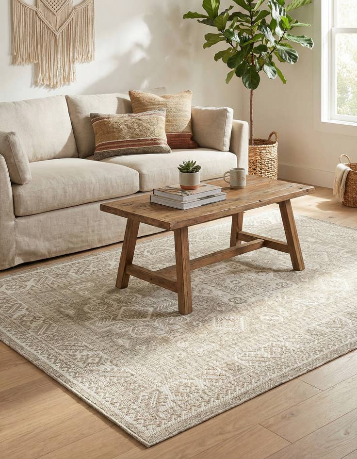 Detail image of 5' 3 x 8'  Washable Aztec Indoor / Outdoor Rug