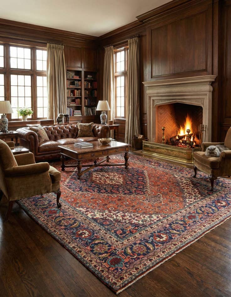 Detail image of  6' 8 x 9' 8  Hand Knotted Tabriz Persian Wool Rug