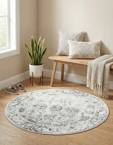 Gray Monte Carlo Round Rug