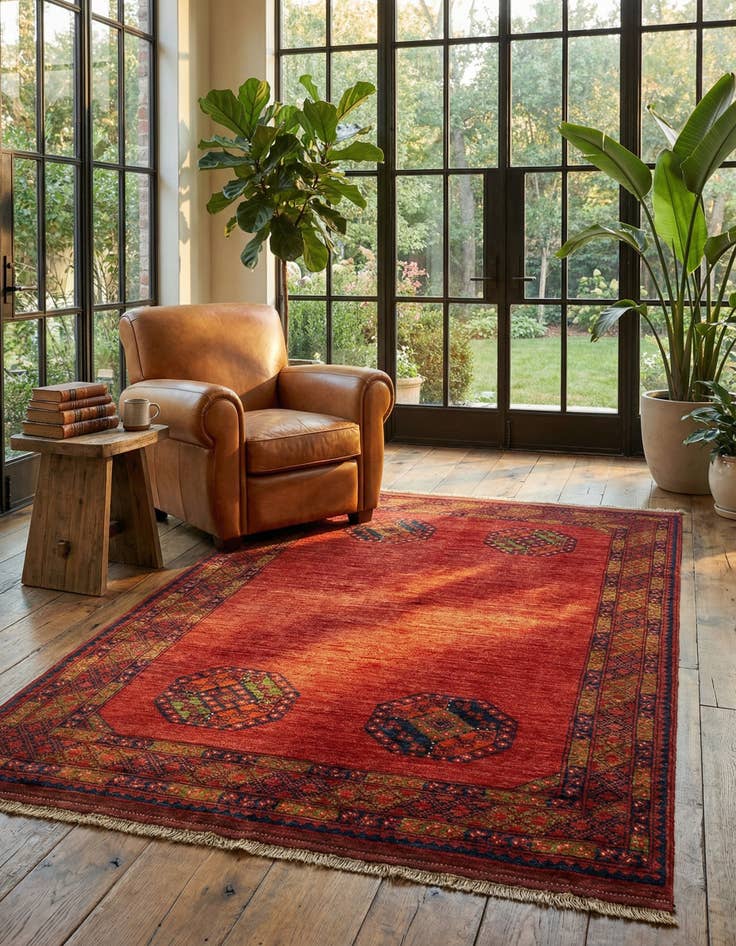 Detail image of 5' 7 x 8' 4 Ersari Afghan Wool Rug