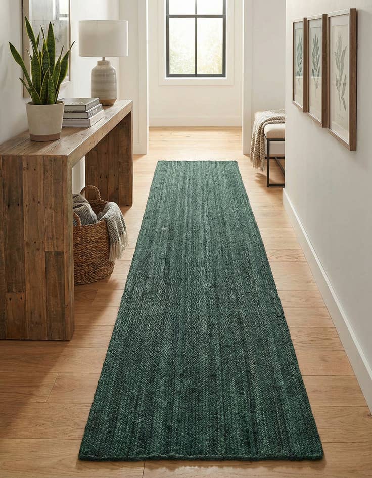 Detail image of  2' 7 x 13' 11  Hand Braided Jute Runner Rug