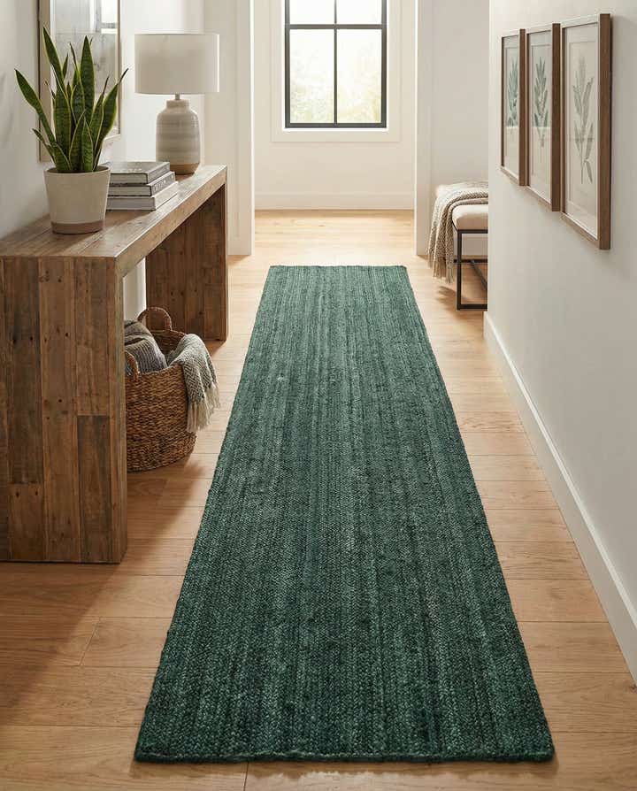 2' 7 x 13' 11 Handmade Braided Jute Runner Rug