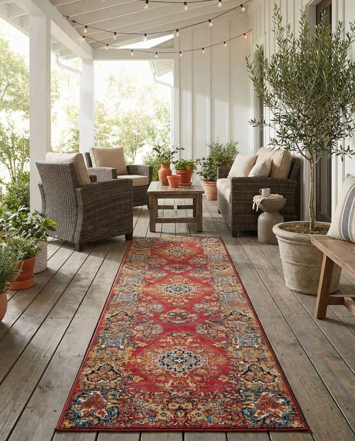2' 7 x 10' Easy-Clean Traditional Indoor / Outdoor Runner Rug