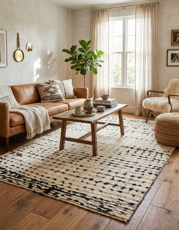 5' 4 x 8' 3 Hand Knotted Moroccan Wool Rug