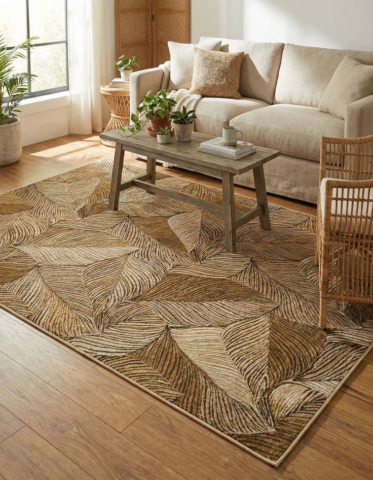 Detail image of 5' 3 x 8' Easy-Clean Botanical Indoor / Outdoor Rug