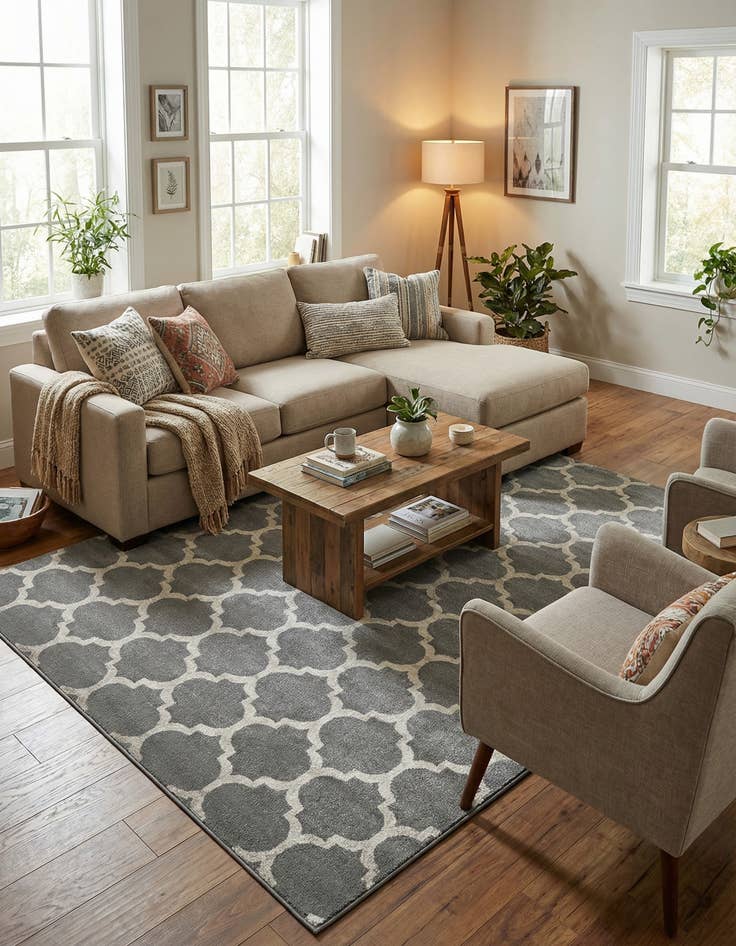 Detail image of  7' 10 x 11' Lattice Rug