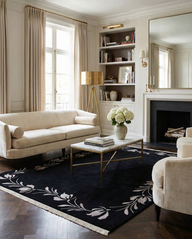 Detail image of 6' 7 x 9' 9 Hand Knotted Darya Wool Rug