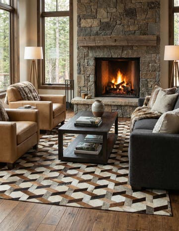 5' 2 x 7' 10 Cowhide - Patchwork Rug