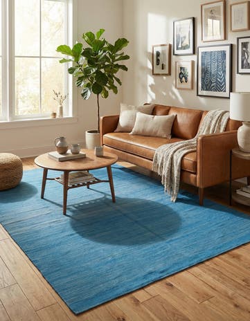 5' 7 x 7' 9 Hand Woven Kilim Modern Wool Rug