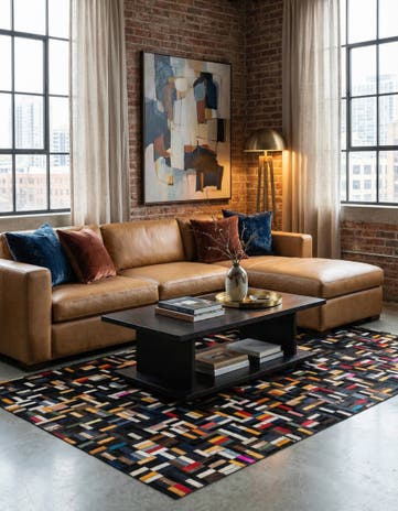 5' 1 x 8' Cowhide - Patchwork Rug