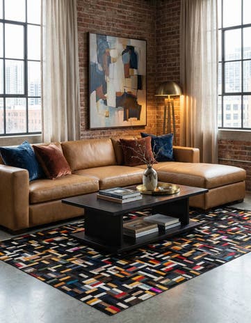 5' 1 x 8' Cowhide - Patchwork Rug