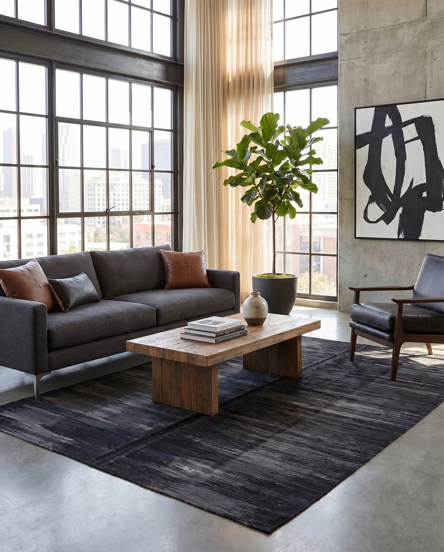 5' 4 x 7' 6 Hand Woven Kilim Modern Wool Rug